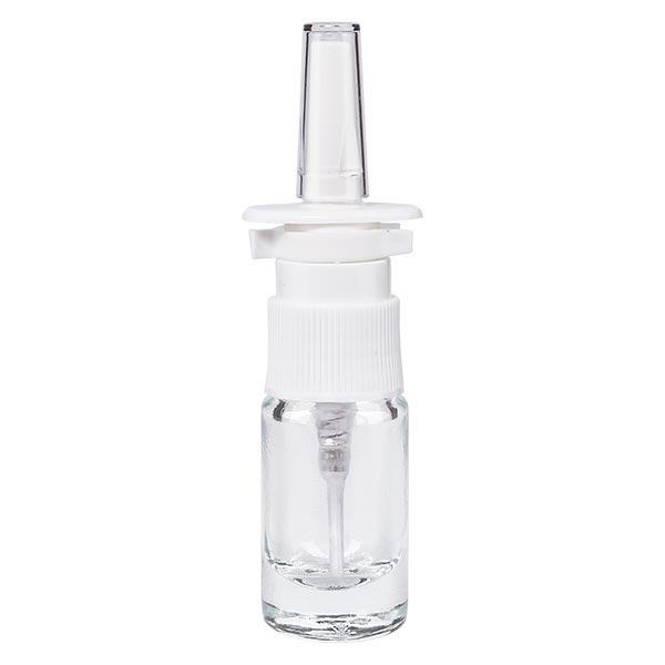Apoteksflaska klar 5ml nässpray vit standard