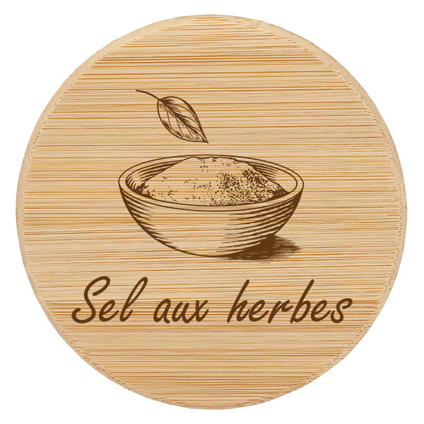 Couvercle en bois "Sel aux herbes" för WECK RR60 Couvercle en bois "Sel aux herbes" för WECK RR60