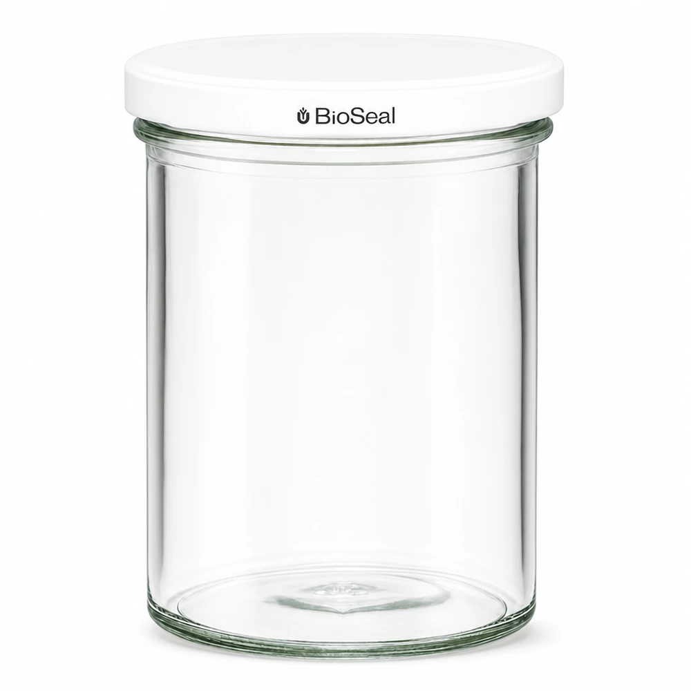 435 ml Krossade glasögon med vitt BioSeal-lock UNiTWIST UNiTWIST konserveringsburk 435 ml med vitt TO82 BioSeal-lock Gjuten burk för konservering av livsmedel
