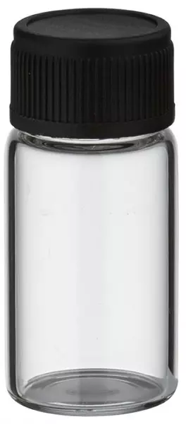 3ml miniflaska genomskinlig plast lock svart UT13/3 UNiTWIST
