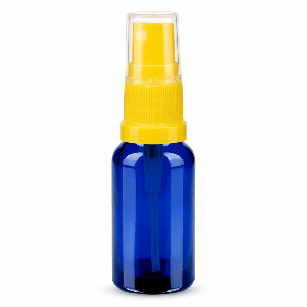 20ml Sprayflaska gul/transparent standardlock BlueLine UT18/20 20ml sprayflaska blå transparent med gult sprayhuvud STD BlueLine UT18/20
