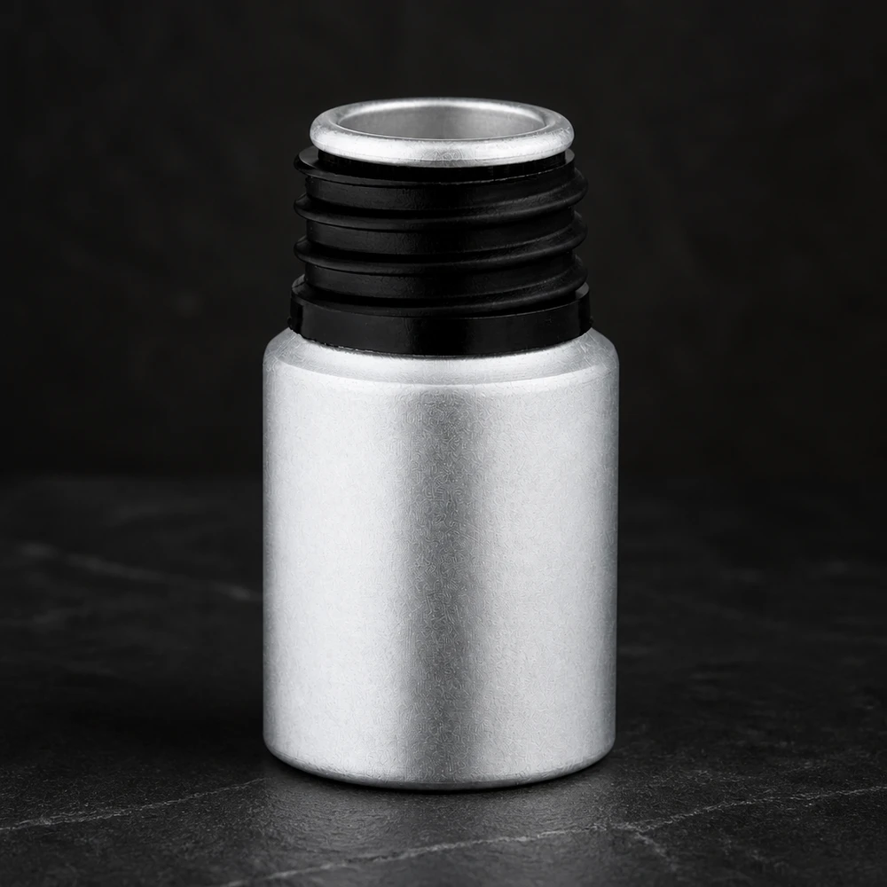 10 ml flaska i färgat aluminium Flaska 10 ml av hög kvalitet i betsad aluminium med gängad hals för professionella tillämpningar