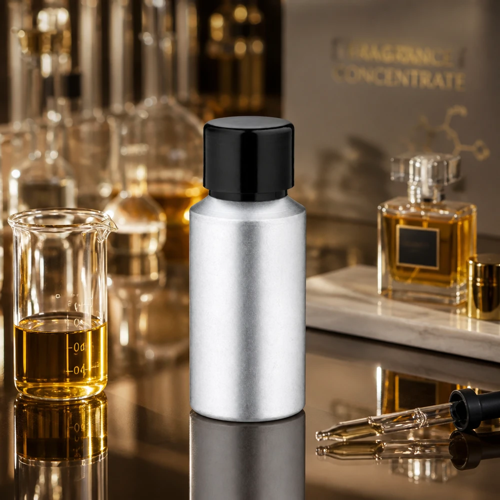 Högkvalitativ 30 ml aluminiumflaska med färgad yta och svart skruvlock för parfymtillverkning