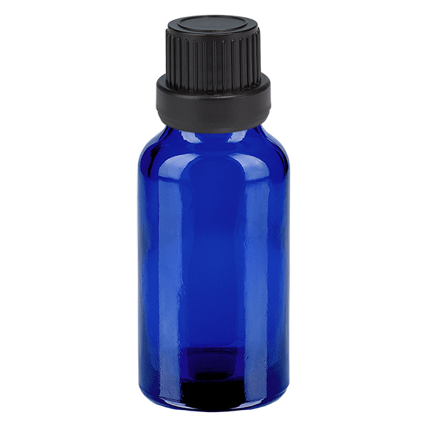 10ml Droppflaska 2mm svart med sabotagesäkert lock BlueLine UT18/10