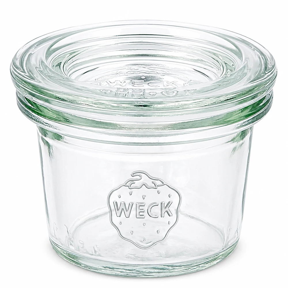 35ml Krossade glasögon med glaslock WECK RR40 35 ml WECK RR40-glas med lock i transparent glas för sylt och konserver