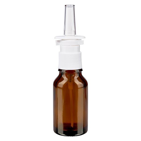 Apoteksflaska brun 15ml nasal atomiser vit standard Apoteksflaska brun 15ml nasal atomiser vit standard