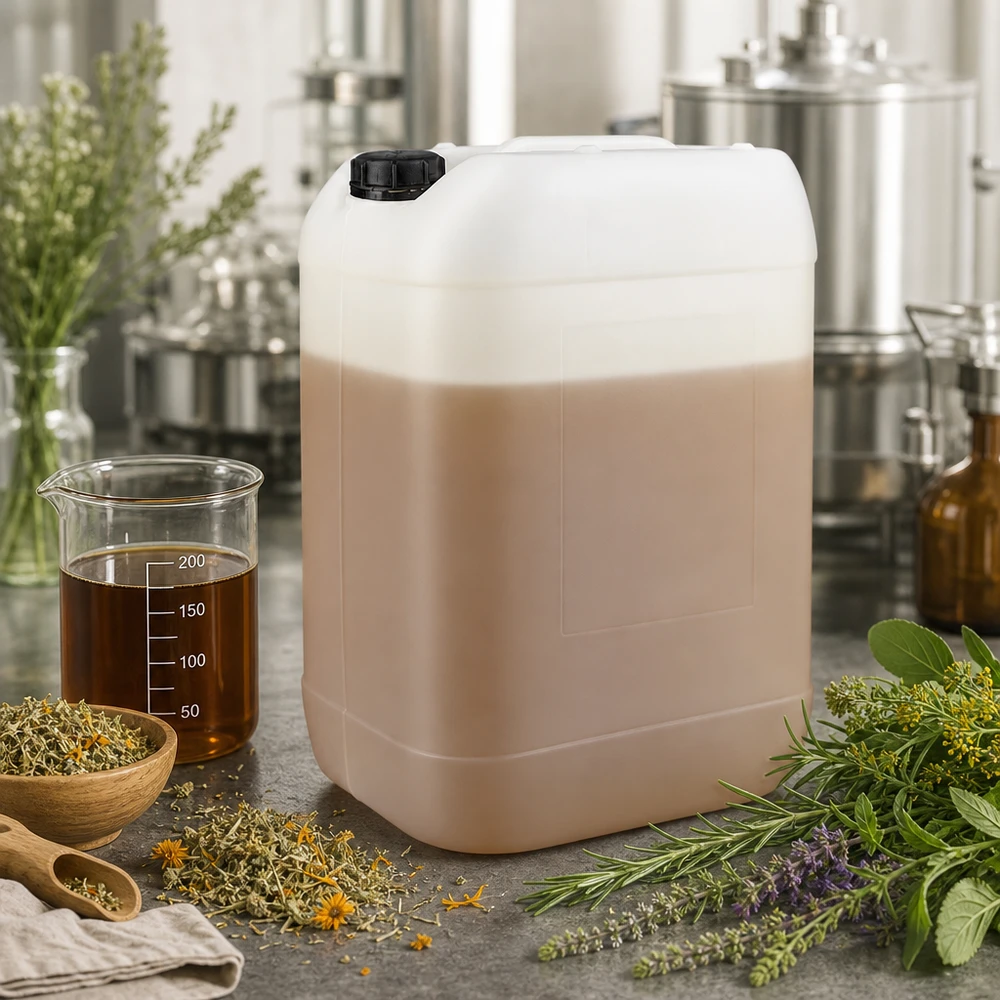 Dunk 25 liter med skruvkork och säkerhetsförslutning 25-litersdunk för örtextrakt med originalförslutning för naturbaserade vätskor