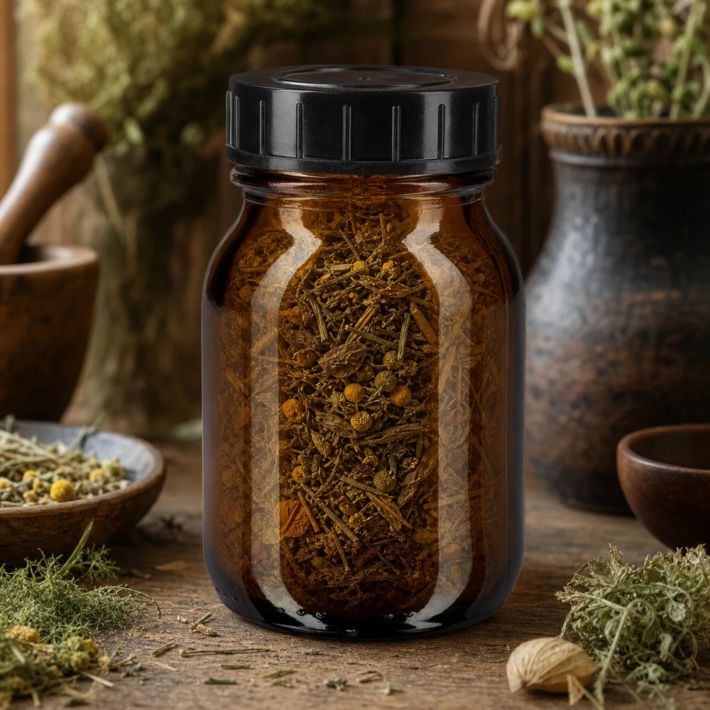 75ml flaska med bred hals, bärnstensfärgat glas med skruvkork Vielseitige 75ml Weithalsflasche Braunglas mit dichtem Verschluss für Küche und Hausapotheke