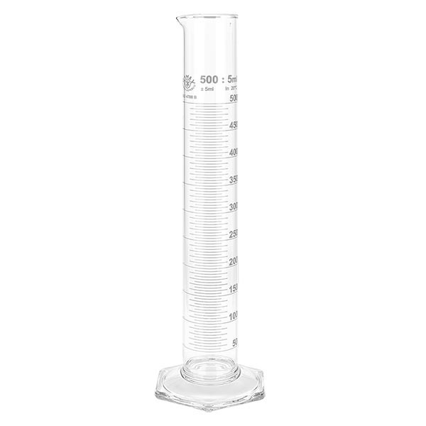 500ml mätcylinder HF tillverkad av glas, vit skala 500ml mätcylinder HF tillverkad av glas, vit skala