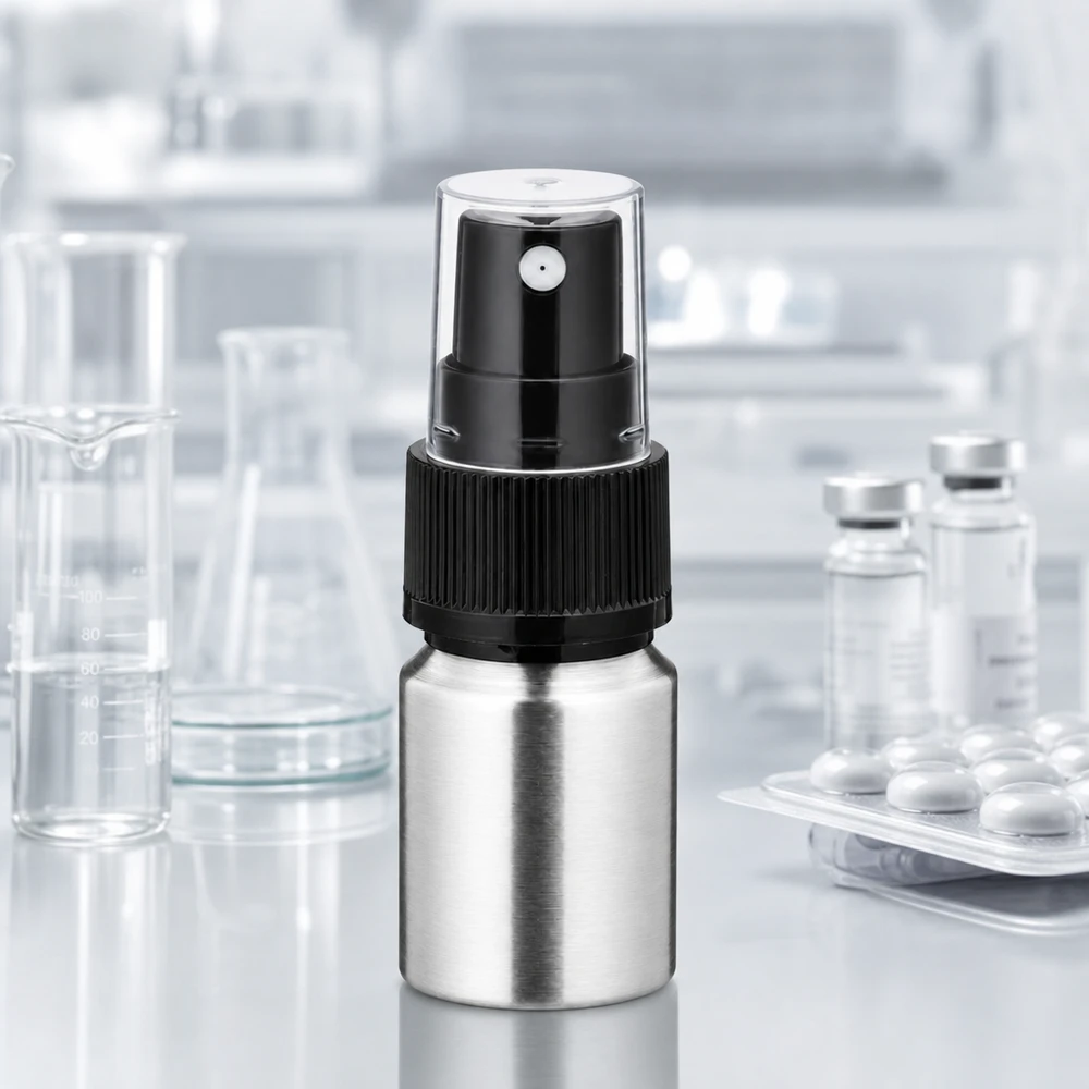 10ml polerad aluminiumflaska med atomiserare 10 ml aluminiumflaska med transparent sprayhuvud - exakt dosering för parfym och eteriska oljor
