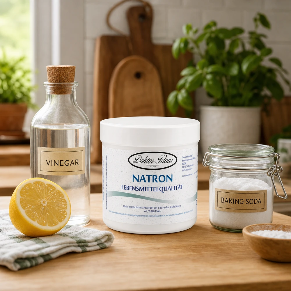 Natriumbikarbonat 250g Doctor Klaus Doctor Klaus bakpulver 250g livsmedelsgodkänd med vinäger och bakpulver för naturlig rengöring