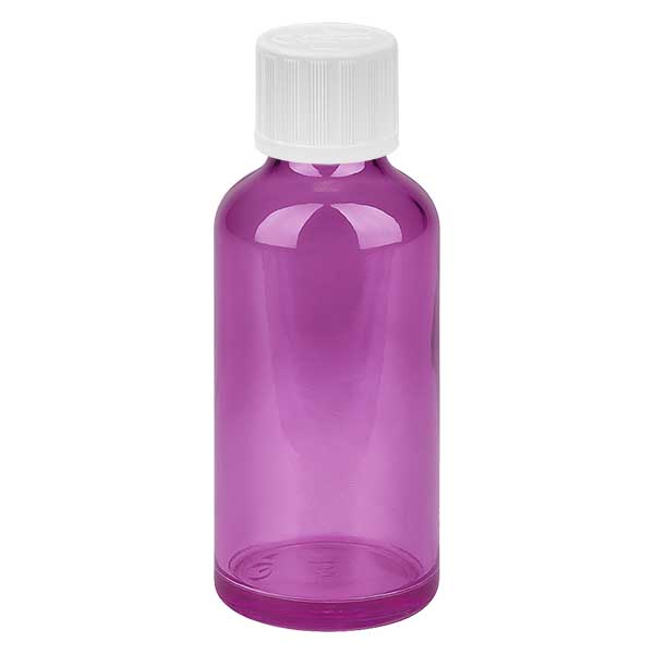 50ml droppflaska 1,2mm vit Standard Barnsäker PurpleLine.UT18/50