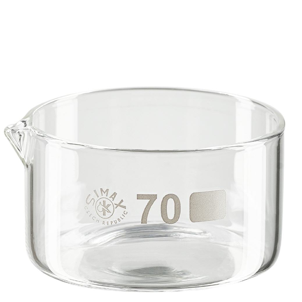 100ml kristalliseringsskål med pip borosilikat ø70mm 100ml kristalliseringsskål med pip borosilikat ø70mm