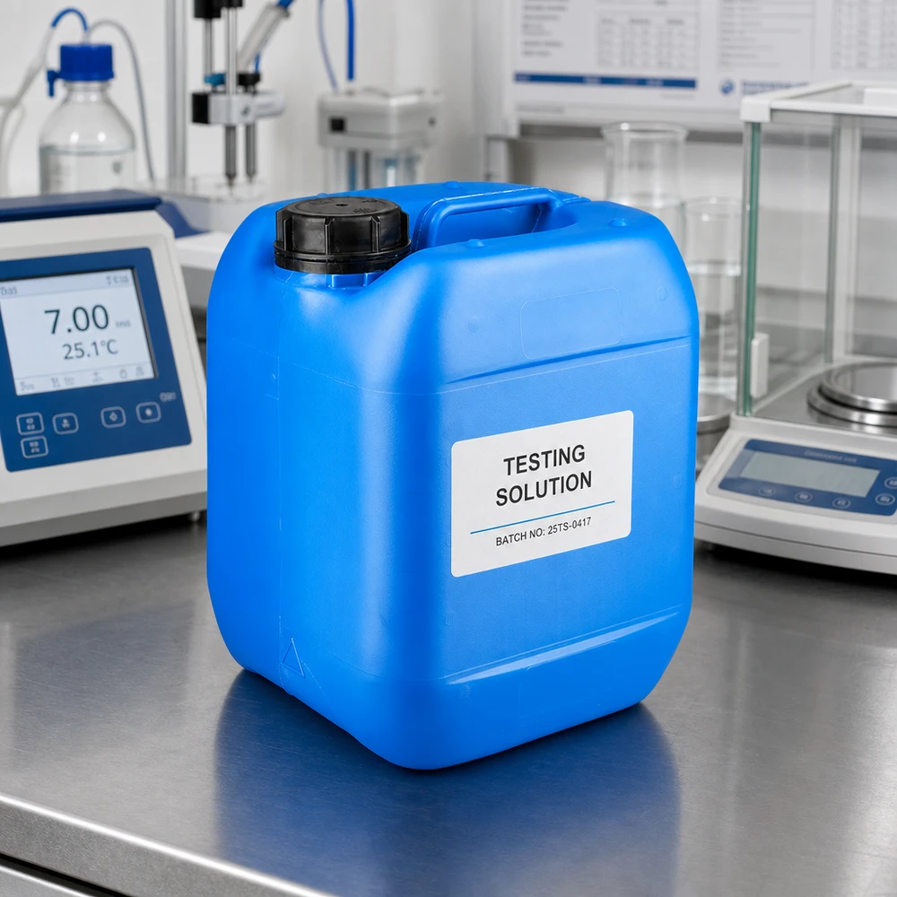 Robust HDPE-dunk, 5 liter, blå, med OV-skruvlock för kemikalier och lösningar