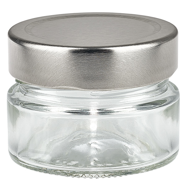 Rund burk 80 ml + lock BasicSeal silver djup UNiTWIST