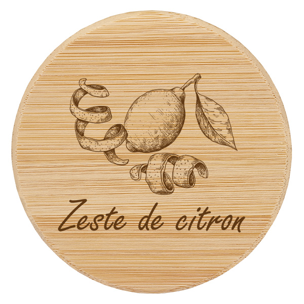 Couvercle en bois "Zeste de citron" för WECK RR60