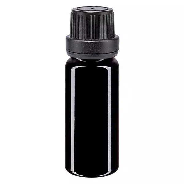 Apoteksflaska violett 10ml skruvkork svart tät förslutning Apoteksflaska violett 10ml skruvkork svart tät förslutning