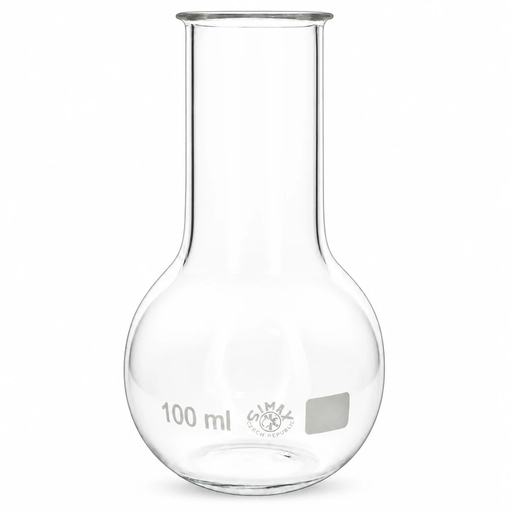 Höftkolv 100ml med bred hals Standkolv 100 ml med bred mynning och rund botten för exakta laboratoriearbeten och kemiska experiment