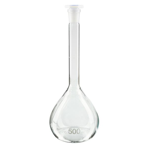 Volymetrisk kolv 500ml med standard slipad fog & PEHD-propp Volymetrisk kolv 500ml med standard slipad fog & PEHD-propp
