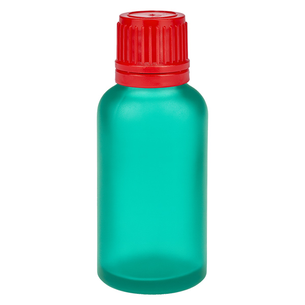 30ml flaska 11mm skruvkork röd sabotagesäker kapsyl GreenLine UT18/30 30ml flaska 11mm skruvkork röd sabotagesäker kapsyl GreenLine UT18/30