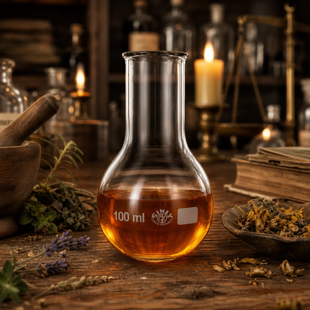 Rundkolv 100ml bred hals med rund botten Rundkolv 100 ml med bred hals och graderad skala för exakt volymbestämning i laboratoriet
