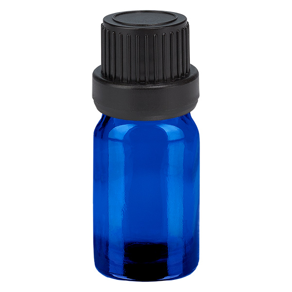 5 ml flaska 11mm skruvkork svart säkerhetslock BlueLine UT18/5