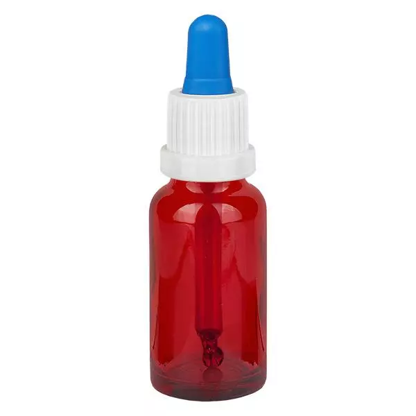20 ml pipettflaska vit/blå med manipulationsskyddat lock RedLine UT18/20 20 ml pipettflaska vit/blå med manipulationsskyddat lock RedLine UT18/20