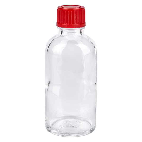 50ml flaska 11mm skruvkork röd standard ClearLine UT18/50 50ml flaska 11mm skruvkork röd standard ClearLine UT18/50