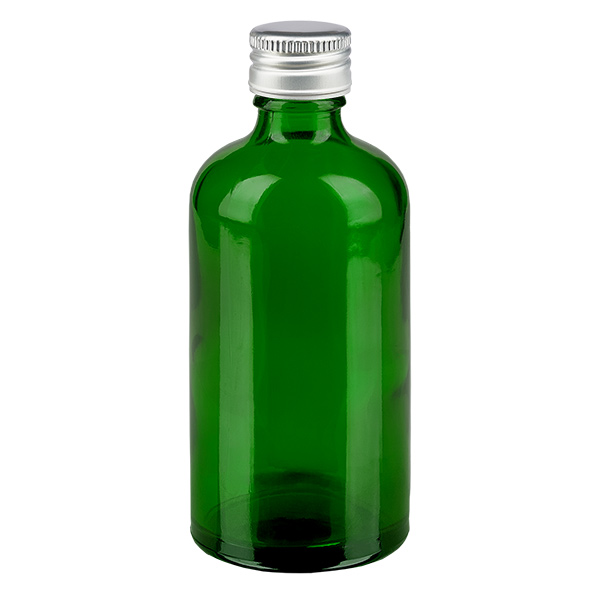 100ml flaska 11mm skruvkork Aluminium-Silver Standard GreenL. UT18/100