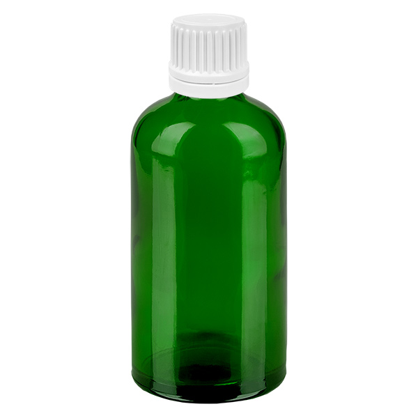100 ml Droppflaska 0,7 mm vit med säkerhetsförslutning GreenLine UT18/100