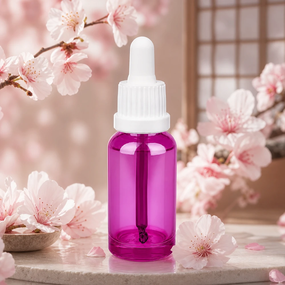20ml pipettflaska vit Originality skruvkork PurpleLine UT18/20 Högkvalitativ 20 ml pipettflaska av glas i ljuslila design med vitt lock