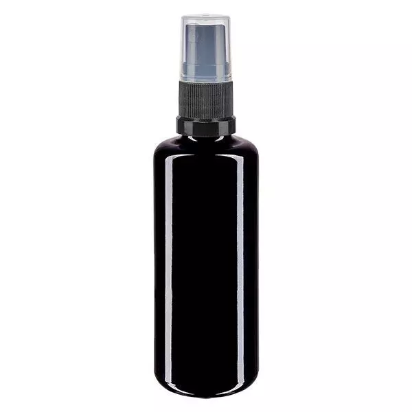 Apoteksflaska violett 50ml spraylock svart Apoteksflaska violett 50ml spraylock svart