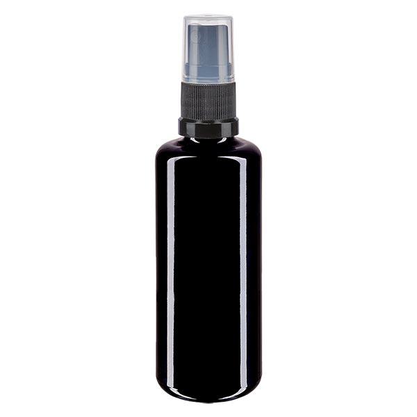 Apoteksflaska violett 50ml spraylock svart