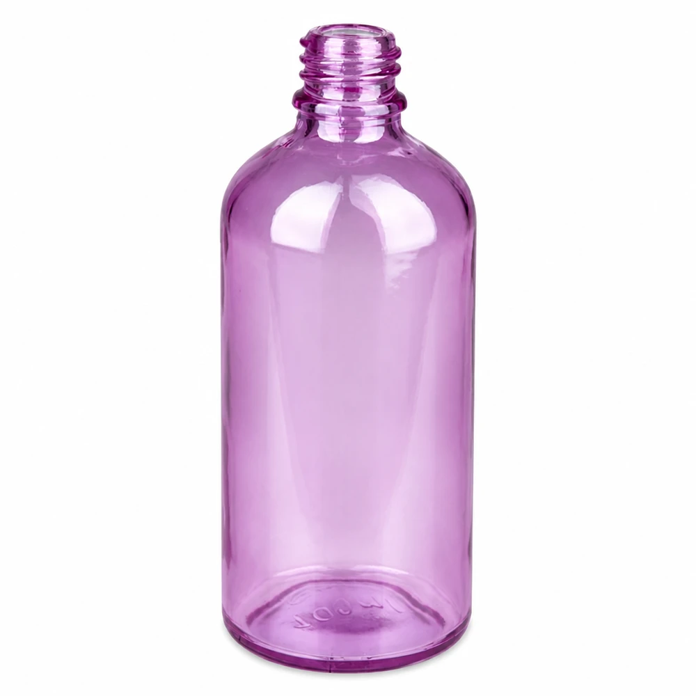 100ml PurpleLine apoteksflaska i violett transparent med UNiTWIST-gänga UT18/100