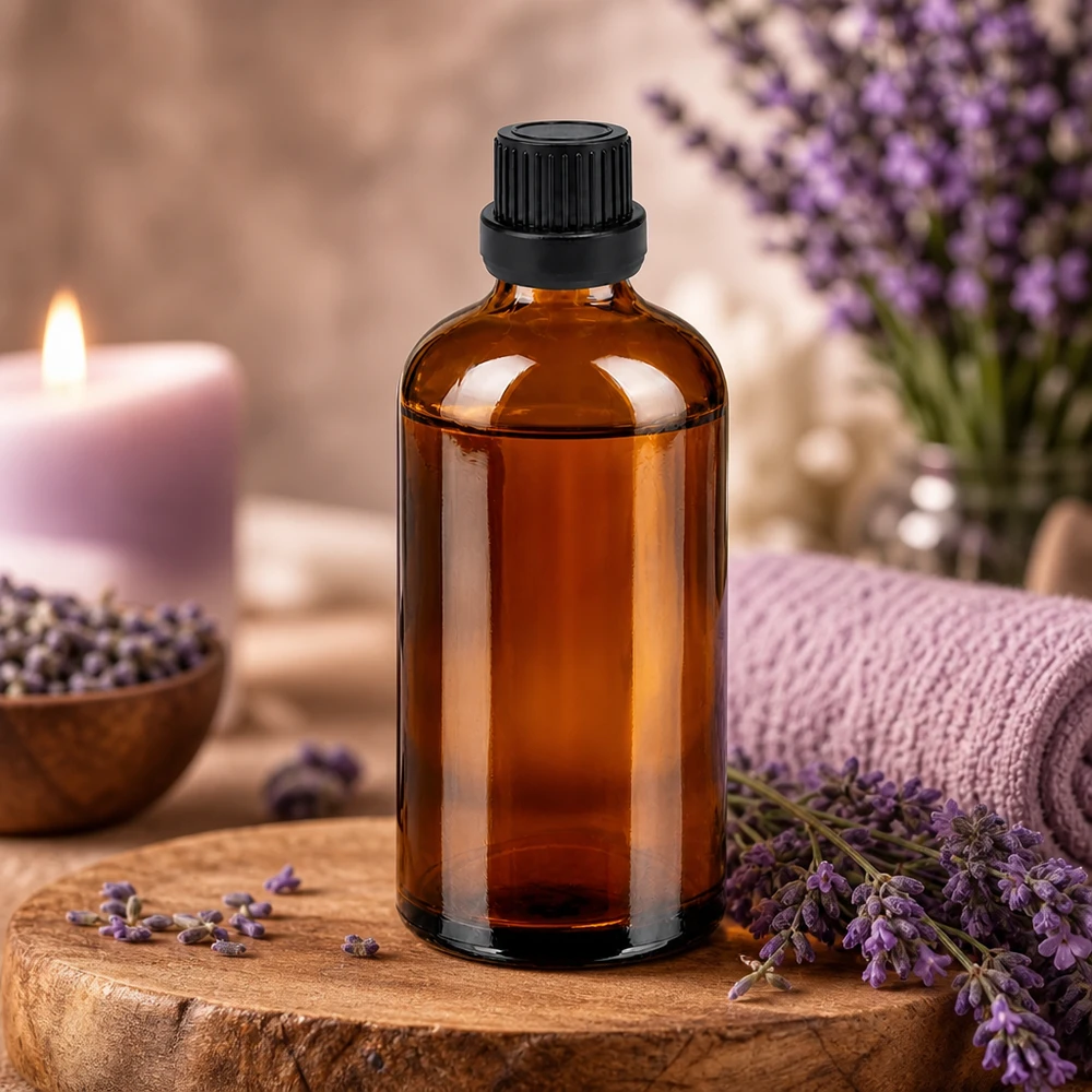 100ml Droppflaska 2mm svart med säkerhetsförslutning BrownLine UT18/100 Elegant 100 ml droppflaska i bärnstensfärgat glas med svart lock för professionellt bruk