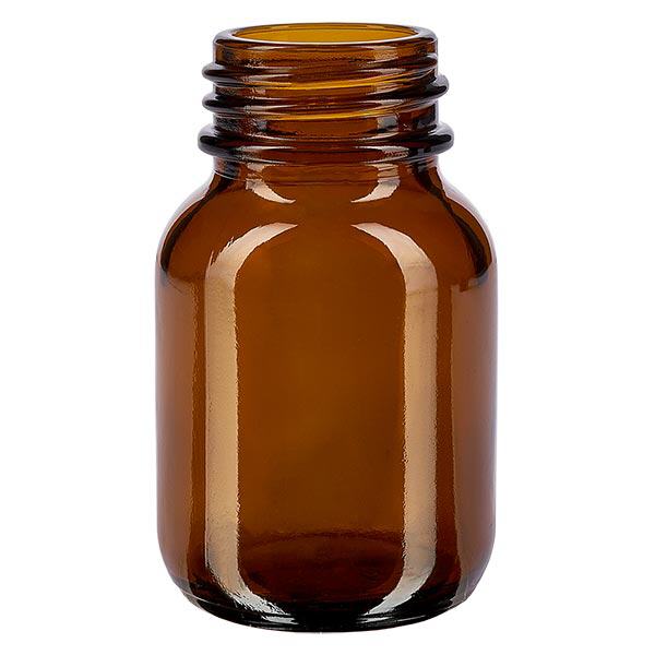 50ml bärnstensfärgat glas med bred hals