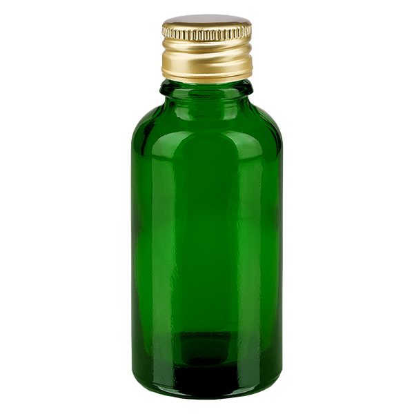 30ml flaska 11mm skruvkork Alu-Gold Standard GreenL. UT18/30