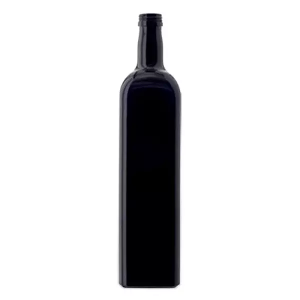 Oljeflaska violett glas 1000ml fyrkantig, UNI 31,5x24 Oljeflaska violett glas 1000ml fyrkantig, UNI 31,5x24