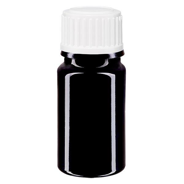 Apoteksflaska violett 5ml skruvkork vit standard