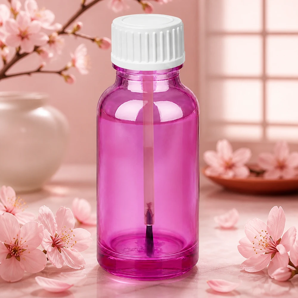20ml borstflaska vit standard PurpleLine UT18/20 Liten 20 ml borstflaska med vitt skruvlock, idealisk för kosmetiska applikationer