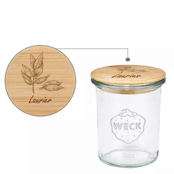 Trälock Laurier med WECK-glas 160 ml Trälock Laurier med WECK-glas 160 ml