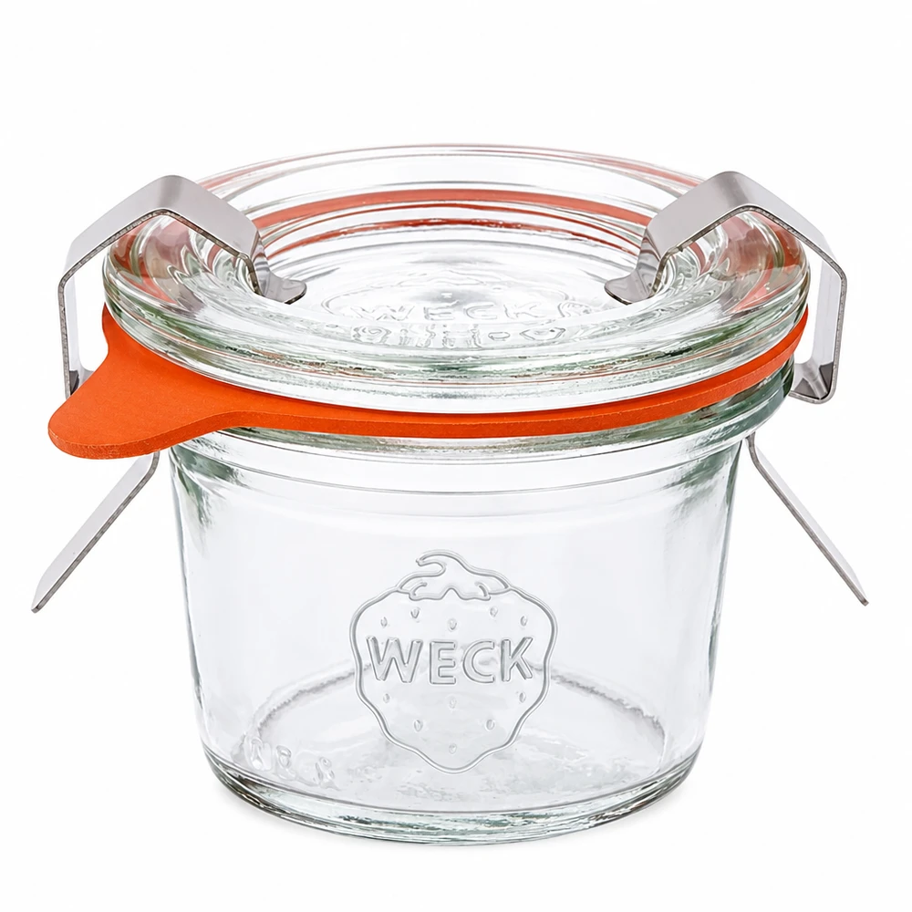 35ml Krossade glasögon komplett WECK RR40 WECK 35ml RR40 murarburk med glaslock gummiring och klämmor för konservering och konservering
