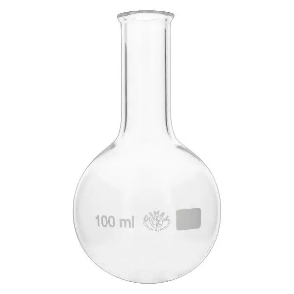 Rundkolv 100ml smal hals med rund botten