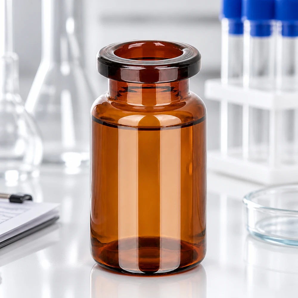 Injektionsflaska brunt glas 5ml Kompakte Injektionsflasche 5ml Braunglas mit breiter Öffnung und stabilem Boden