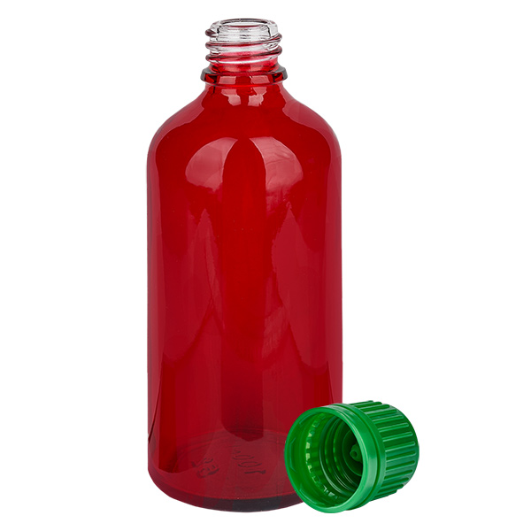 100ml flaska 11mm skruvkork grönt sabotagesäkert lock RedLine UT18/100 100ml flaska 11mm skruvkork grönt sabotagesäkert lock RedLine UT18/100
