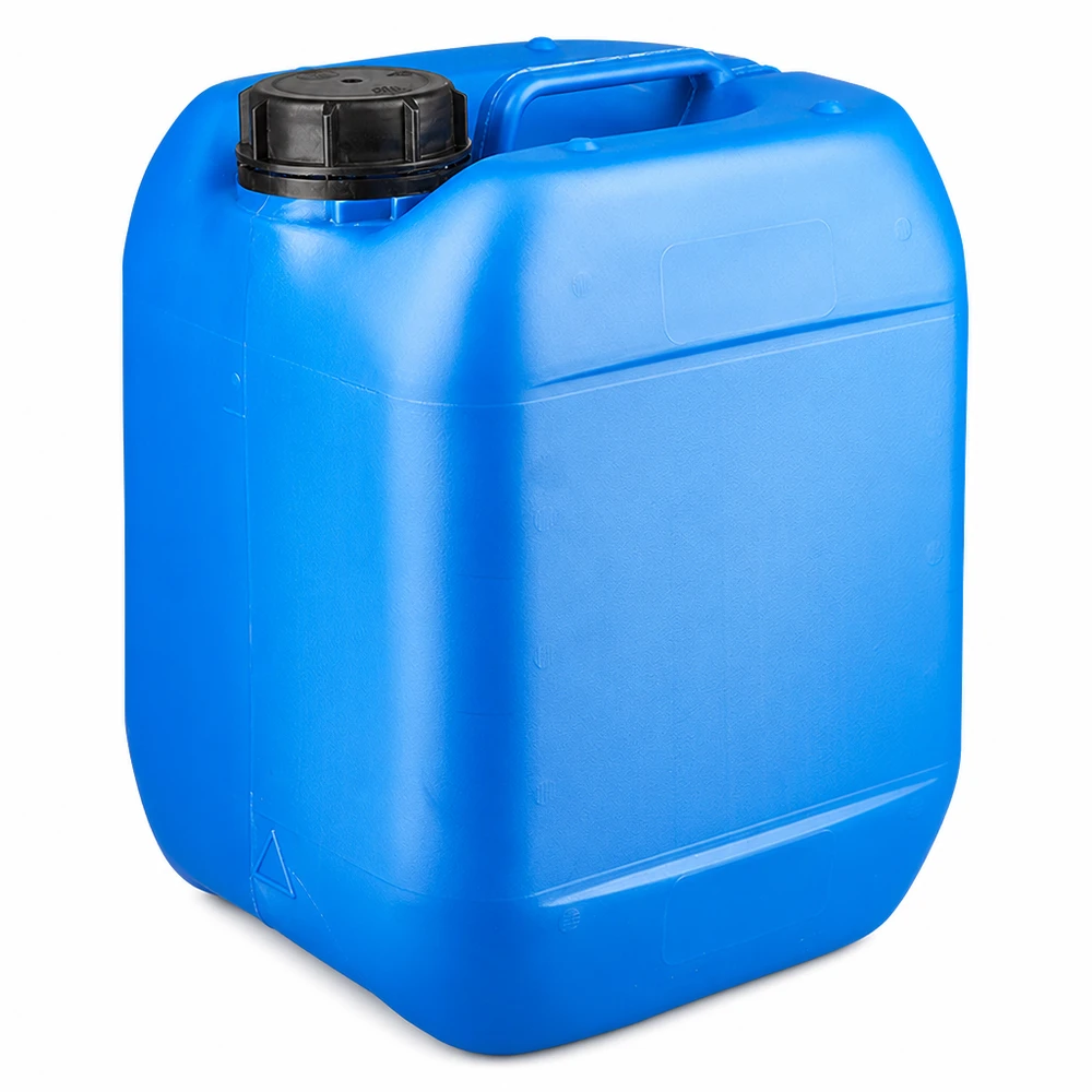 Dunk 5 liter blå med skruvkork med sabotageskydd Blå 5-liters plastdunk med svart skruvlock (OV) och bärhandtag