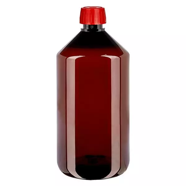 PET-flaska 750ml med avgasande skruvkork röd PET-flaska 750ml med avgasande skruvkork röd