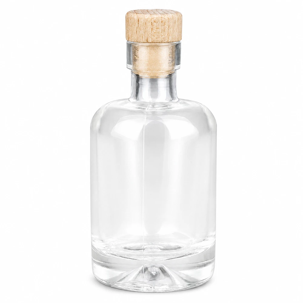 50 ml glasflaska Amelie med kork med trähandtag UNiTWIST 50 ml glasflaska Amelie med trähandtag kork UNiTWIST tom transparent för sprit och oljor