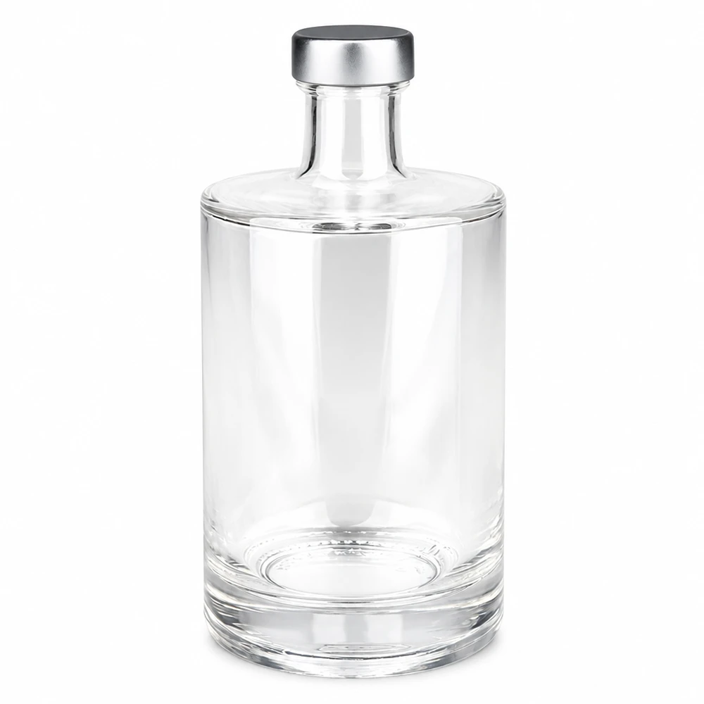 500 ml glasflaska Sam med silverfärgad skruvkork UNiTWIST transparent tom Produktfoto