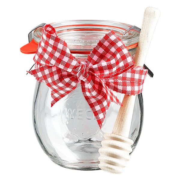 WECK tulpanburk 220 ml komplett med honungssked och rosett